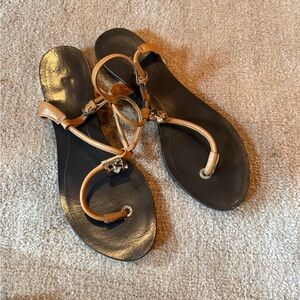 Massimo Dutti Tan and Black Women's Sandals